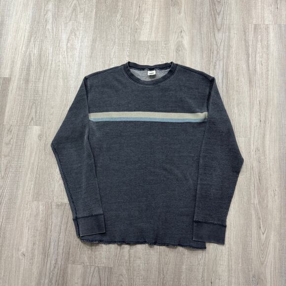 Vintage Old Navy Thermal Shirt Men's XL Blue y2k Waffle Knit Base Layer 2000s - Picture 1 of 6